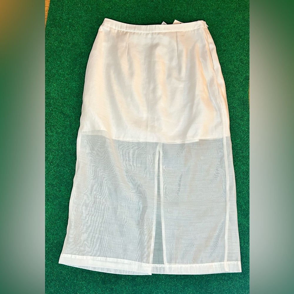 a new day Sheer White Midi Skirt size 4 nwt